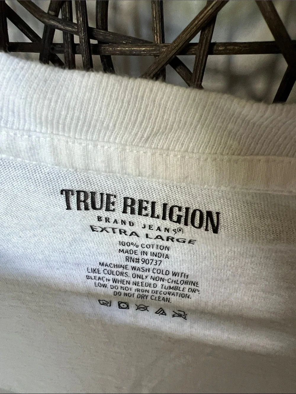 True Religion Arm Logo T shirt White Black Men Unisex XL